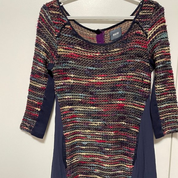 Maeve Anthropologie Multi Knit Boucle Textured Sweater Dress - Picture 2 of 4